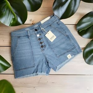 a.n.a. midrise button up denim shorts
